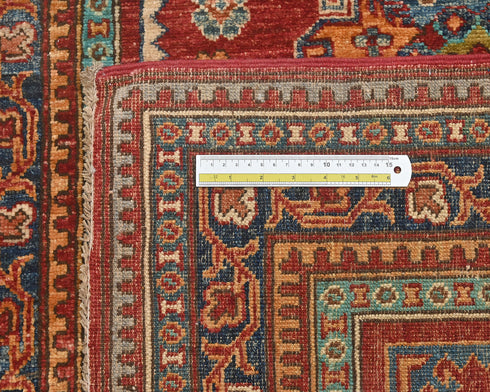 11 Feet Red Kazak Afghan Hand Knotted Wool Runner Rug